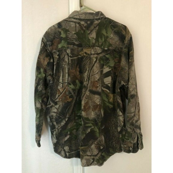 Wells Creek Realtree Hardwoods Camo Button Up Long Sleeve Shirt Men's XL - Picture 2 of 3